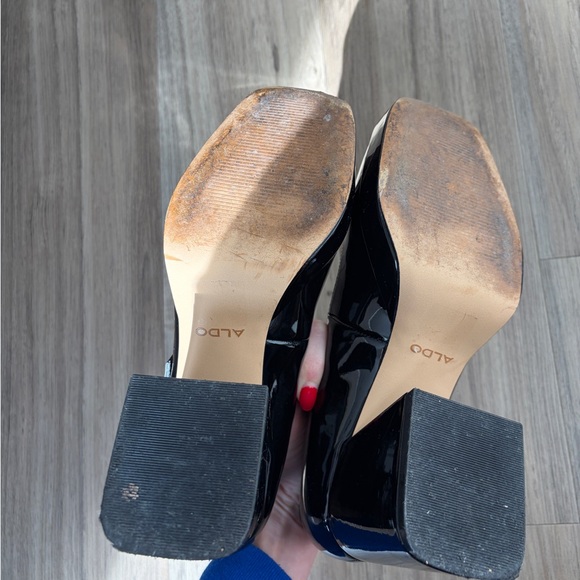ALDO Black Patent Leather Platform Mary Jane Heels - Picture 6 of 7